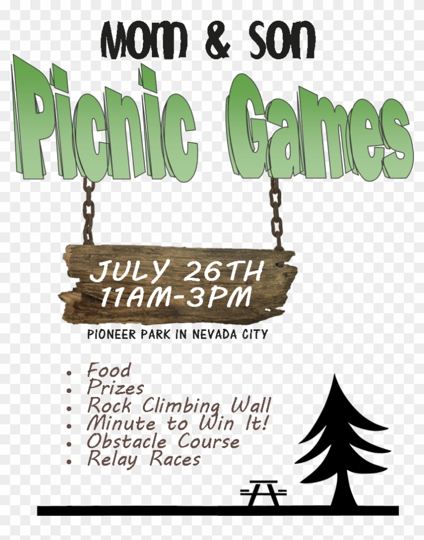 Mom & Son Picnic Games- July 26th - Poster Clipart