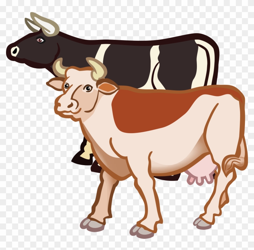 Free Clipart Of A Pair Of Cows - Sapi Vektor - Png Download