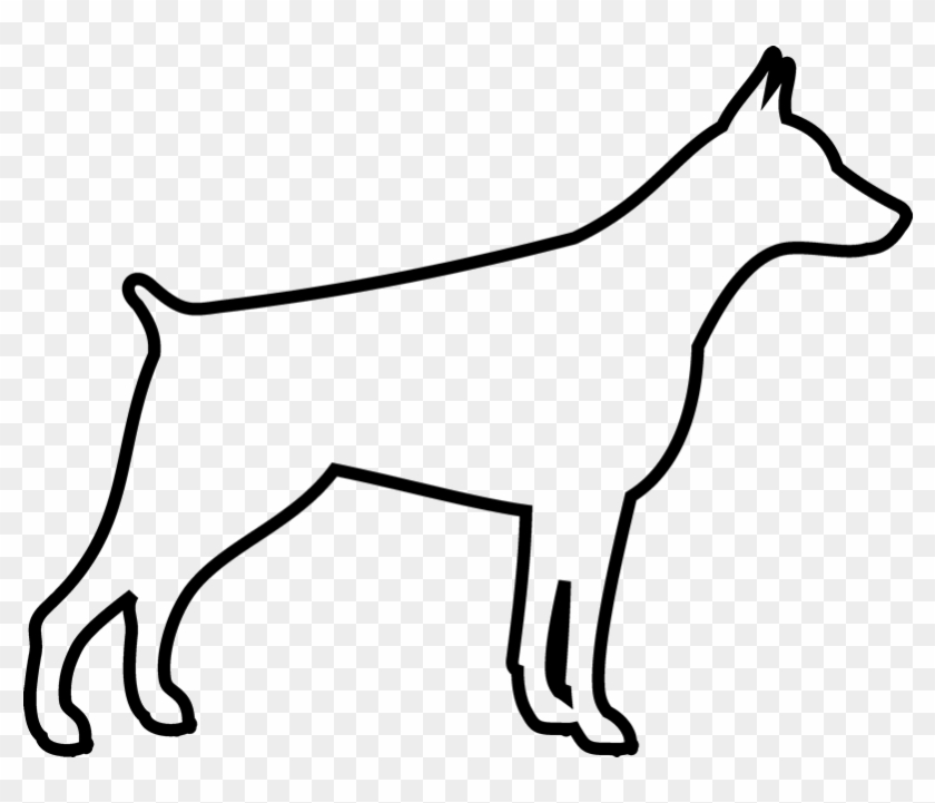 Doberman Rubber Stamp - Dog Outline Png Clipart #5113320