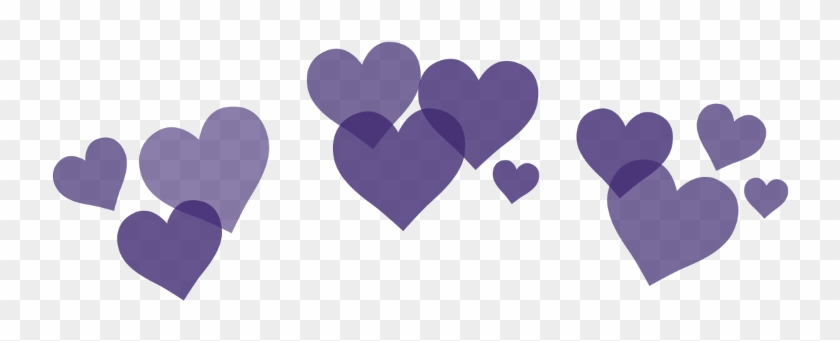 #purple #hearts #snapchat #filter #bynisha #decoration - Png Heart Crown Black Clipart #5114198