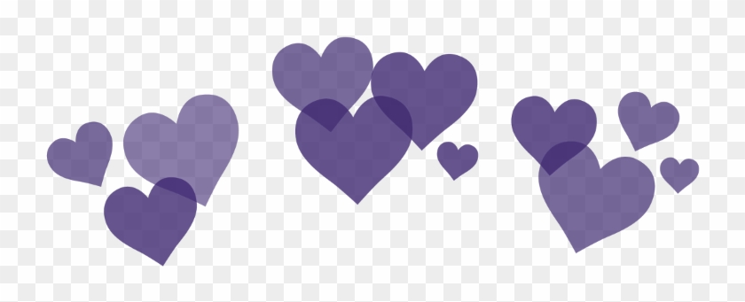 #purple #hearts #snapchat #filter #bynisha #decoration - Png Heart Crown Black Clipart