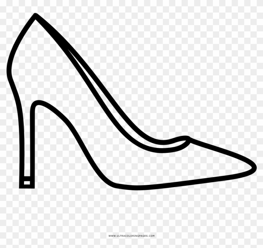 Clip Black And White Download Heel Drawing Black And - Zapatos De Tacon Para Colorear - Png Download #5115222