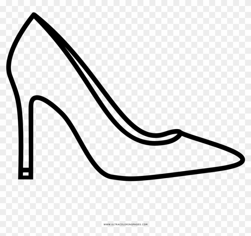 Clip Black And White Download Heel Drawing Black And - Zapatos De Tacon Para Colorear - Png Download