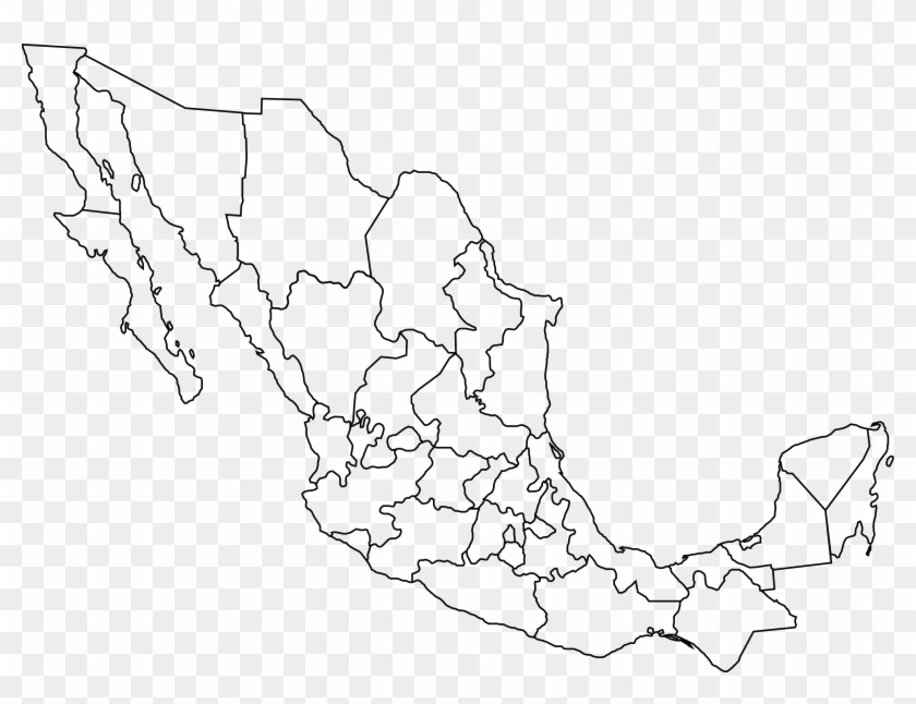 Free Of A Map Mexico - Mexico Map Black And White Clipart