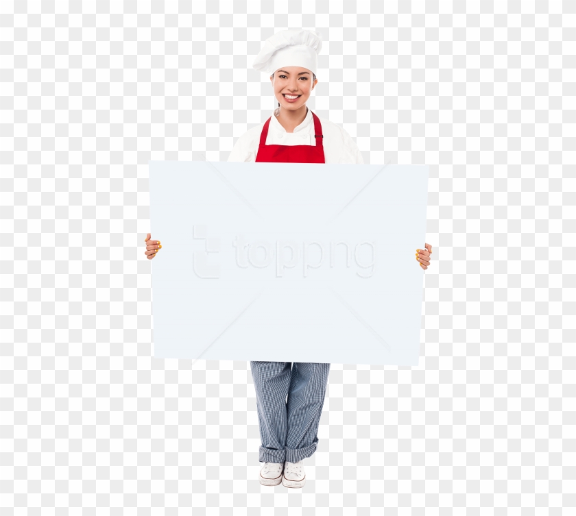 Free Png Chef Holding Banner Png Images Transparent - Chef Banner Png Clipart #5115662