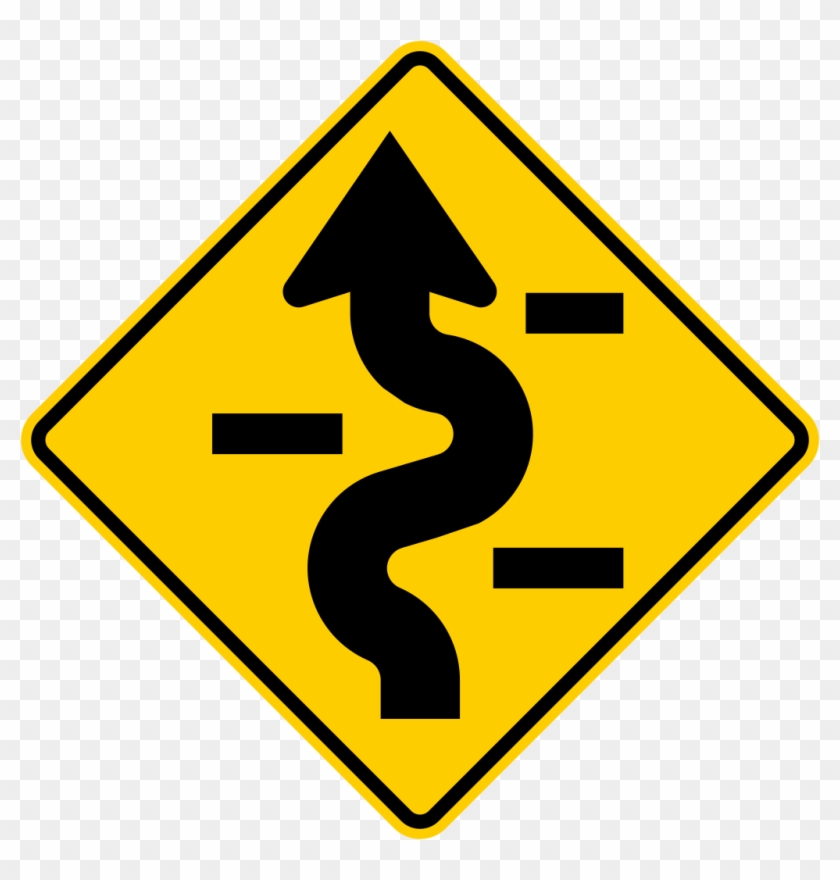 W1 5lb Tea - Winding Road Ahead Sign Clipart