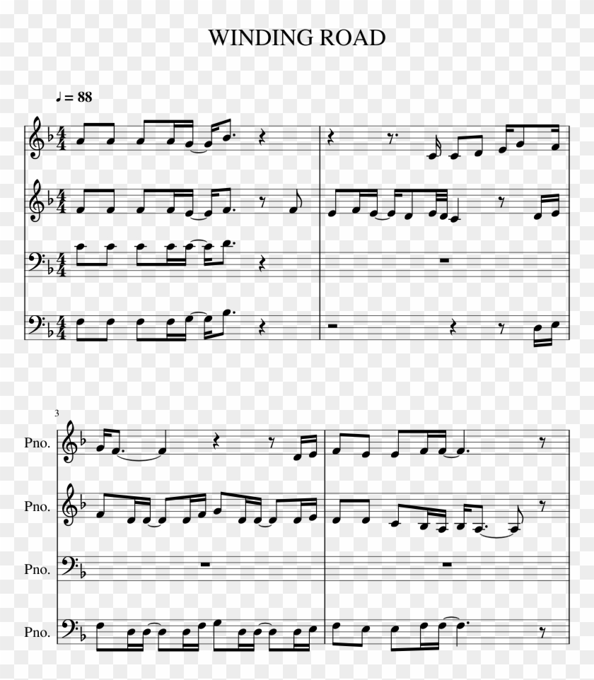 Winding Road Sheet Music 1 Of 16 Pages - Sheet Music Clipart