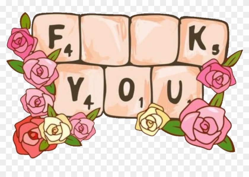 #fuckyou #scrabble #letters #flower #freetoedit - Fuck You Pink Clipart #5117869