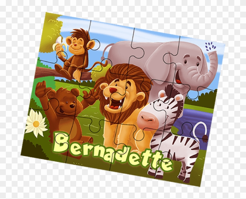 Zoo Animals Puzzle - Cartoon Clipart #5118900