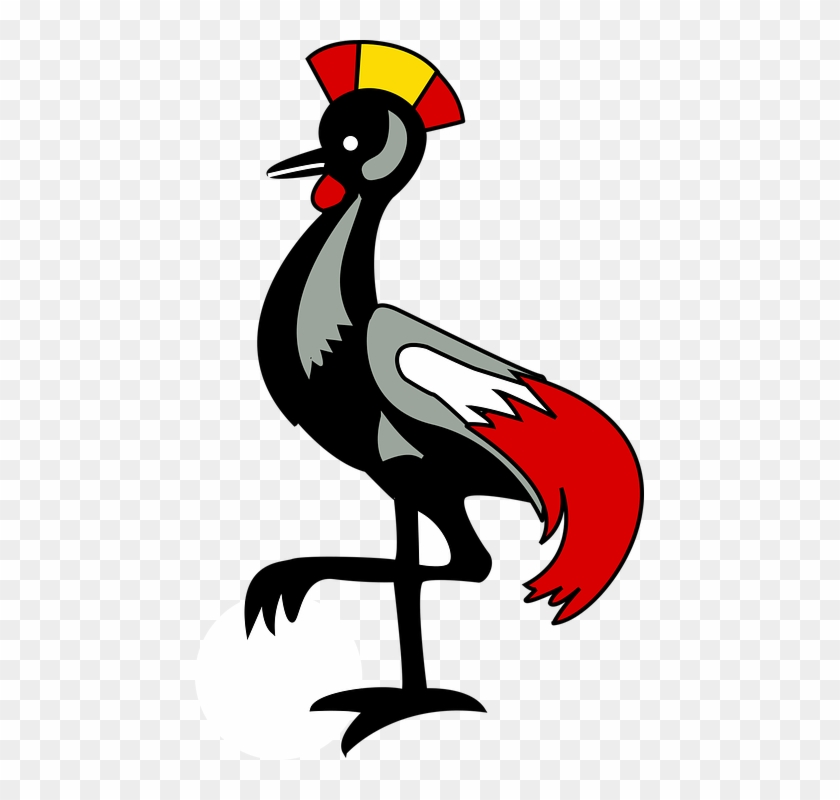 Animal Bird Crane Water Bird Wetland - Crested Crane Uganda Flag Clipart #5119382