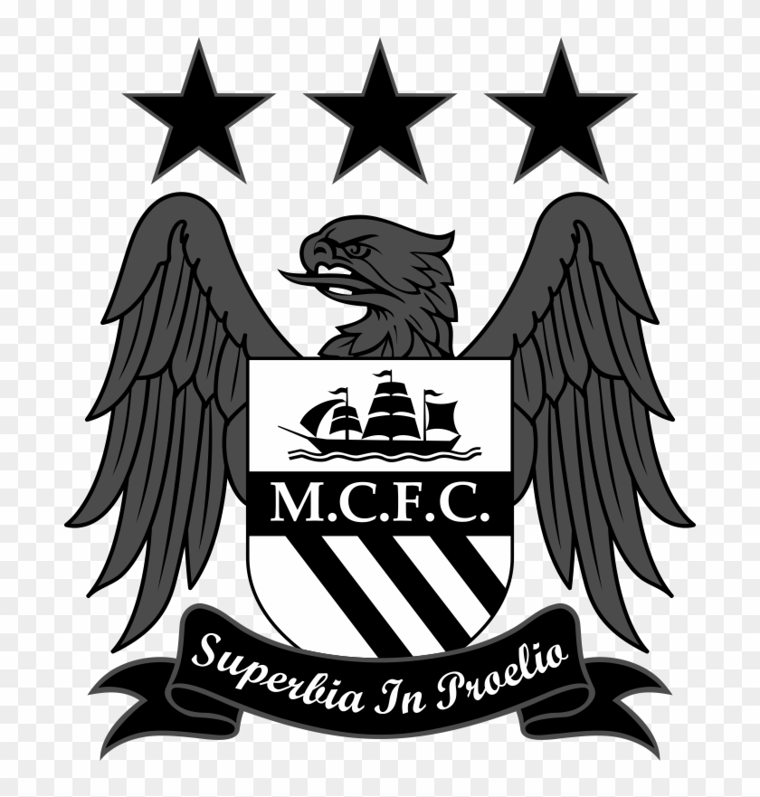 Manchester City Logo Black And White Png , Png Download - Mencester City Clipart