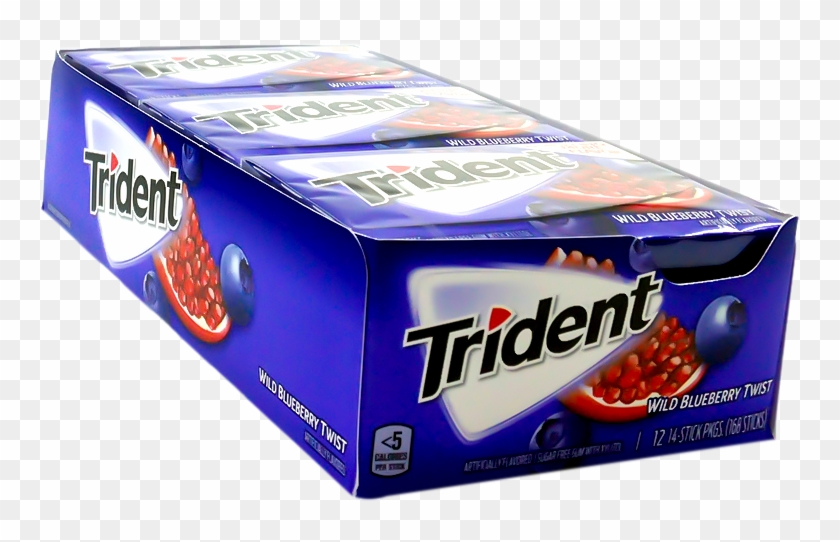 Trident Sugarfree Gum Wild Blueberry Twist 14 Stick - Strawberry Clipart
