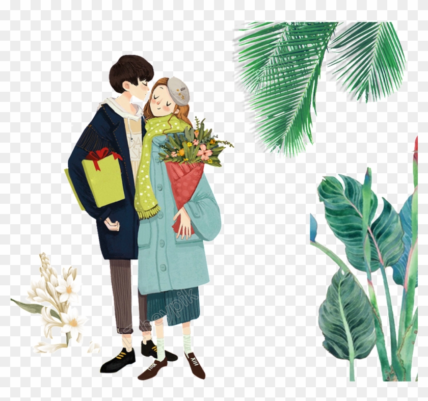 Hand Drawn Romantic Couple Transparent Free Download - Significant Other Clipart