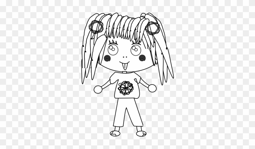 Anime Character Art 67 Black White Line Art 555px - Cartoon Clipart