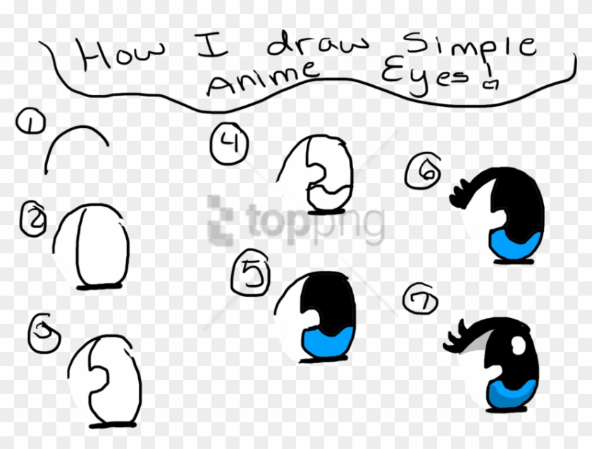 Draw Easy Anime Step By Step Png Image With Transparent - Anime Eyes Female Easy Step By Step Clipart #5121180