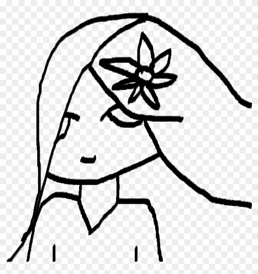 Anime Girl Base - Line Art Clipart