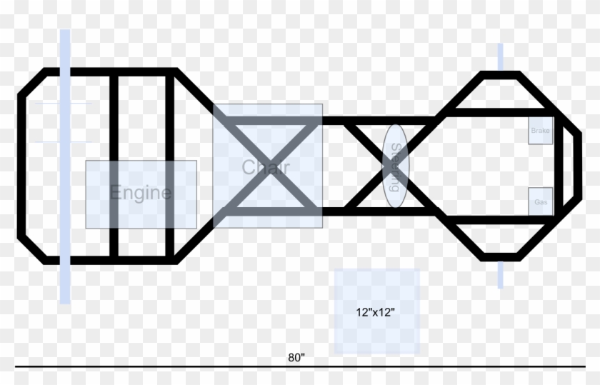 Cart Drawing Go Kart Design - Go Kart Chassis Cad Clipart #5121478