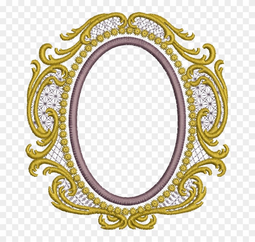 Gold Oval Frame Png - Embroidery Gold Frame Clipart