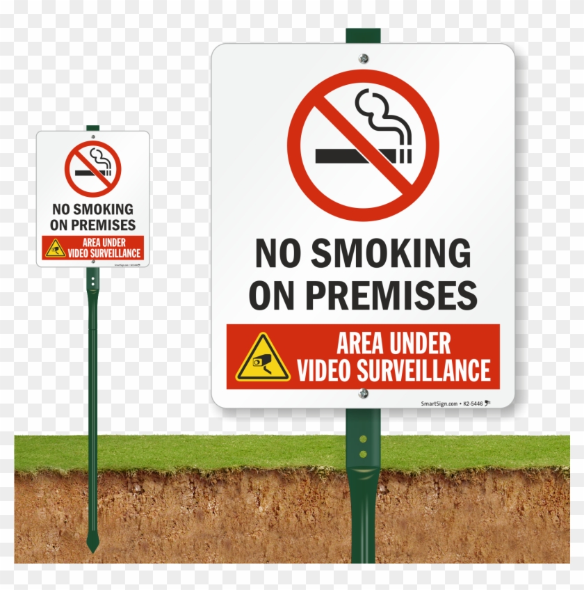 No Smoking On Premises Video Surveillance Lawnboss - Smoking Sign Clipart #5122532