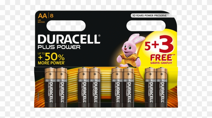 Duracell 8 Pack Aa Size Battery - Duracell Aa Clipart #5123728