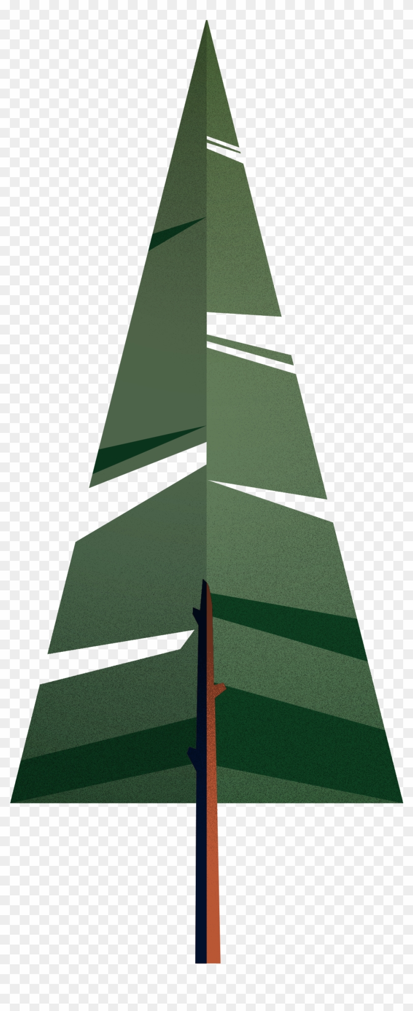 Flat Vector Evergreen - Tree Toffu Clipart