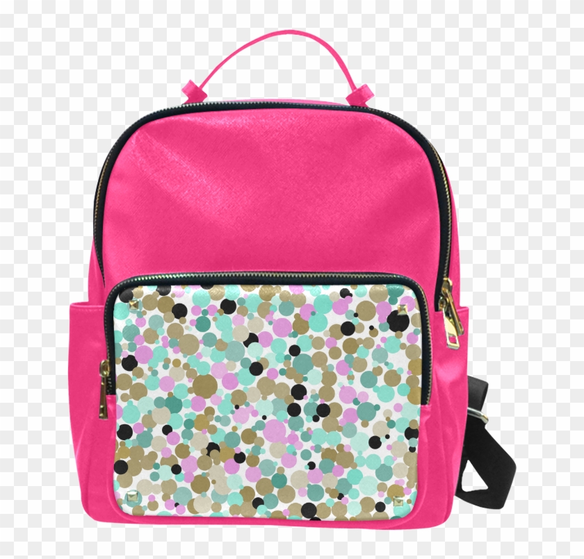 Teal And Gold Polka Dot Pattern Campus Backpack/large - Backpack Clipart #5124810
