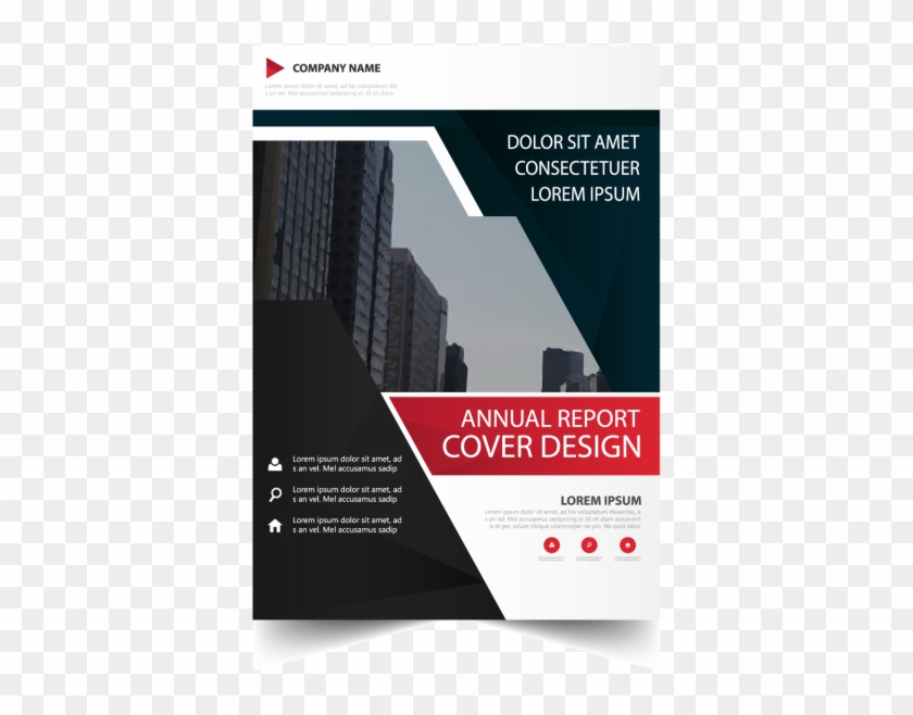 Vector Library Library Red Report Brochure Flyer Design - Graphic Design Clipart