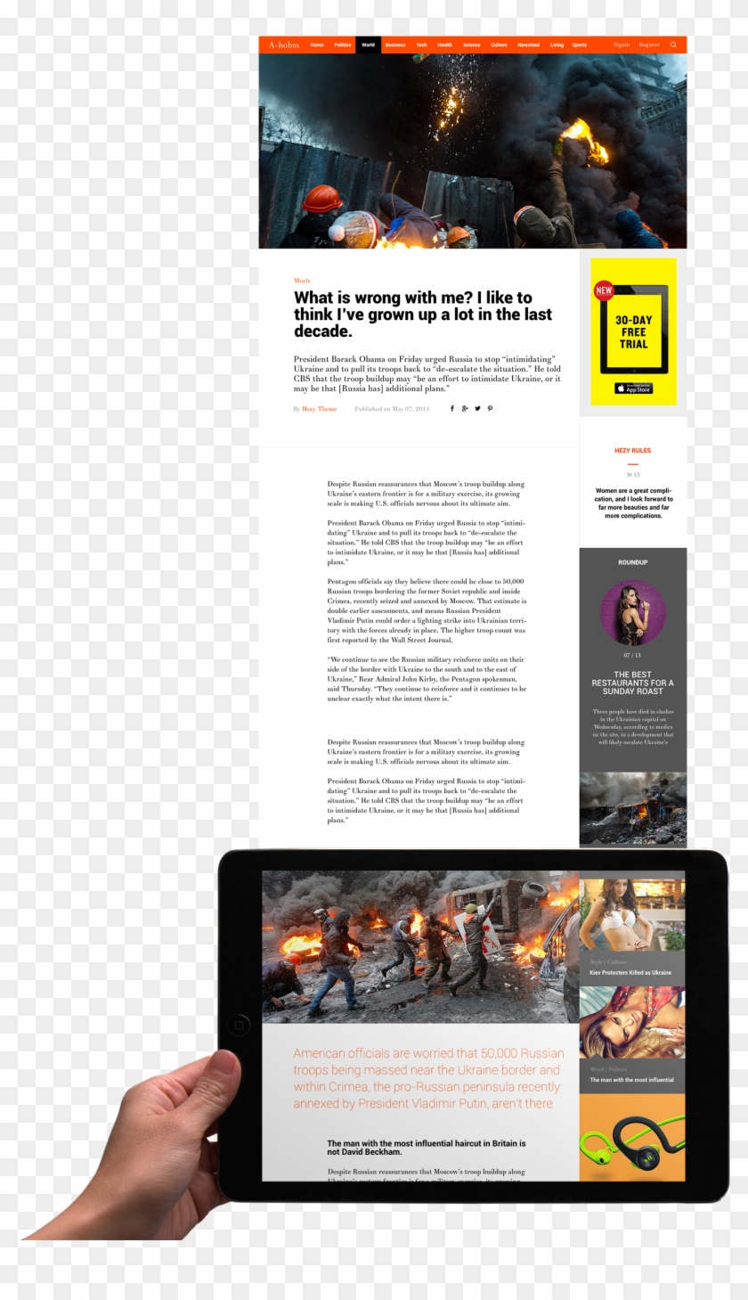 A-bomb By Hezytheme Web News, News Blog, Magazine Template, - Flyer Clipart