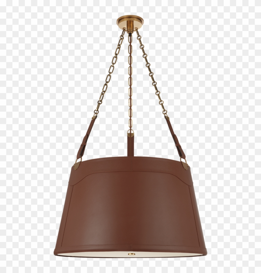 Karlie Large Hanging Shade In Natural Brass With - Chandelier Clipart #5127172