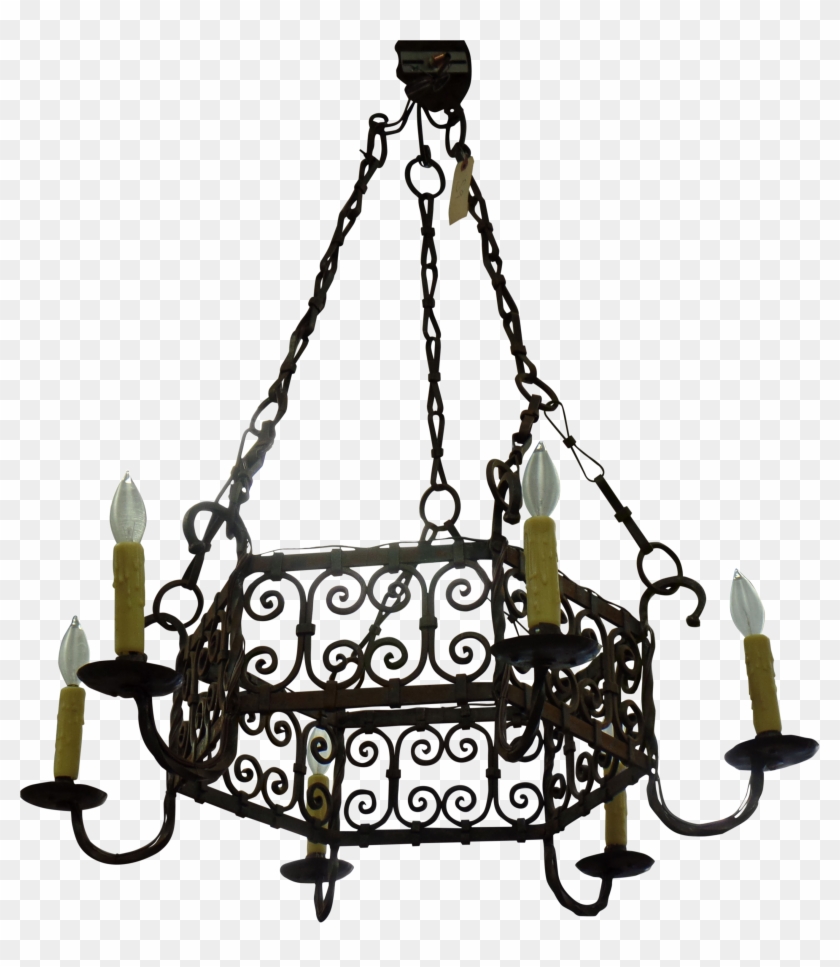Beautiful Antique Wrought Iron Wheel Chandelier With - Swing Clipart #5127234