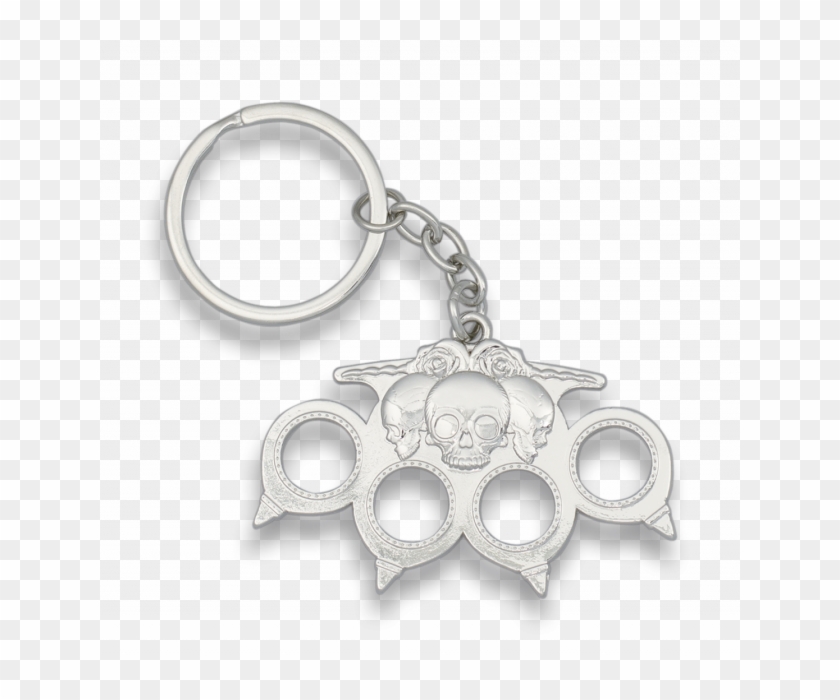 Key Ring Skull Plated - Keychain Clipart