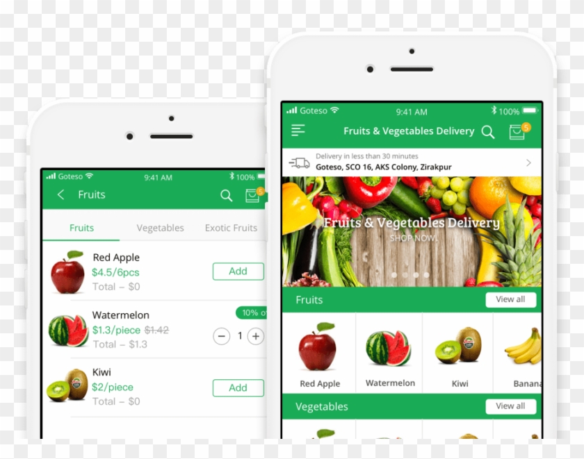 On Demand Vegetable Ordering And Delivery Business - Fruits And Vegetables Delivery App Clipart