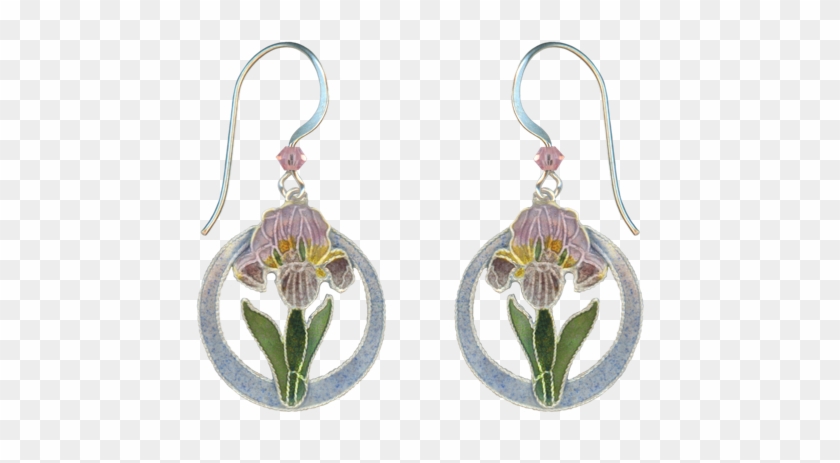 Bearded Iris Round Earrings Copy - Earrings Clipart #5129581