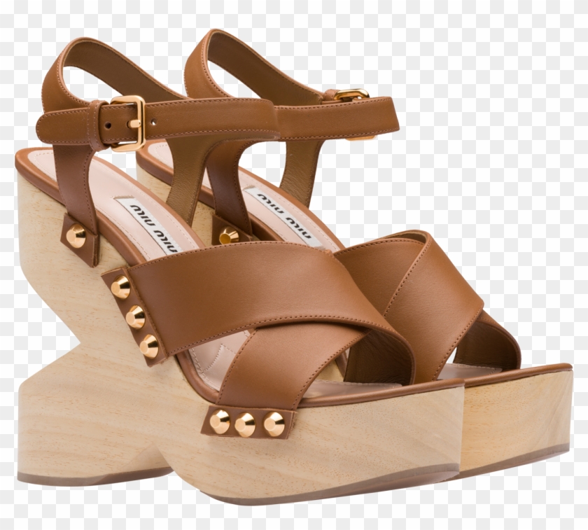 Leather Platform Sandals - Sandal Clipart #5129786