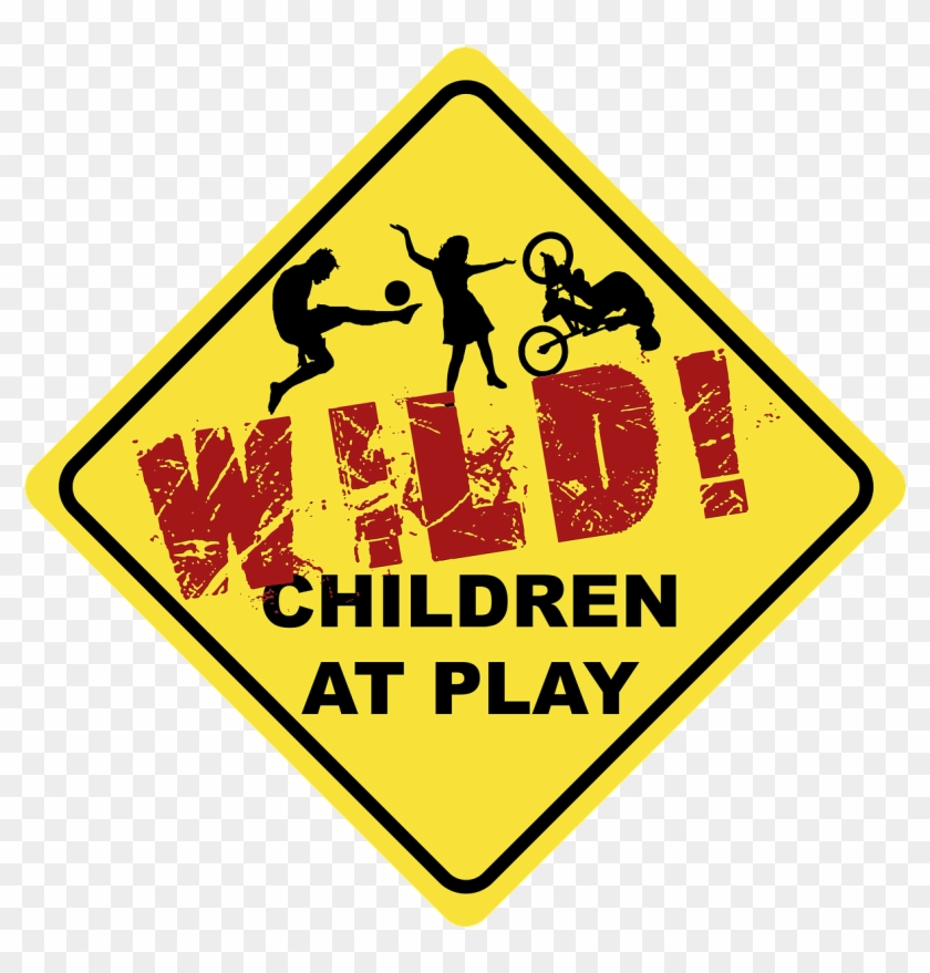 Caution Sign Banner Header - Slow Children At Play Clipart