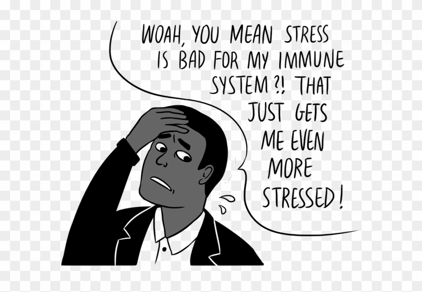 Persistent Stress Increases The Risk Of Both Cancer - Immune System Stress Cartoon Clipart
