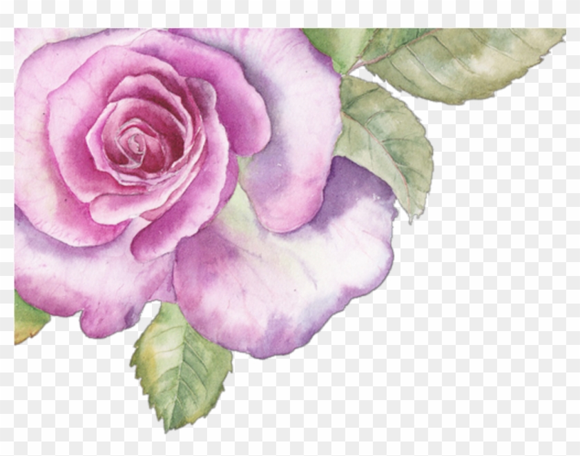 #ftestickers #flowers #roses #border #corner #pink - Pink And Purple Watercolour Flower Clipart #5129943