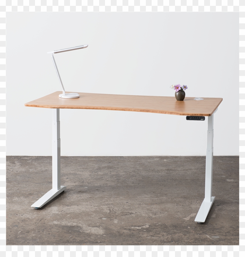 Jarvis Bamboo Adjustable Standing Desk In Silver - Bureau Jarvis Clipart #5130546