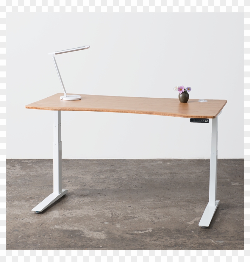 Jarvis Bamboo Adjustable Standing Desk In Silver - Bureau Jarvis Clipart