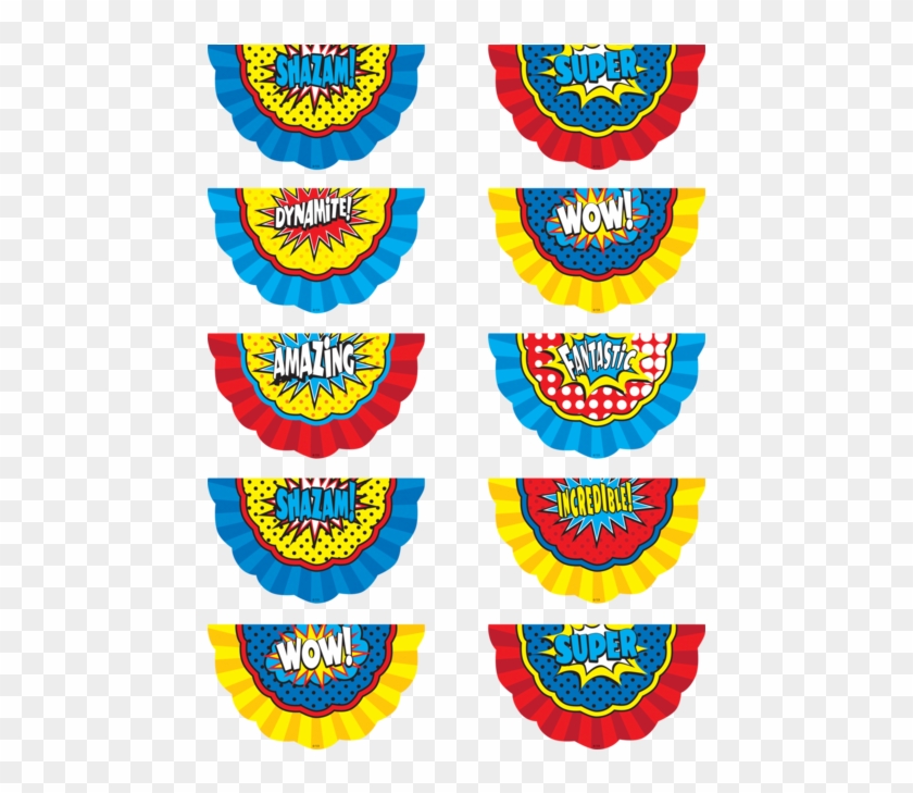Superhero Bunting Accents - Superhero Bunting Clipart