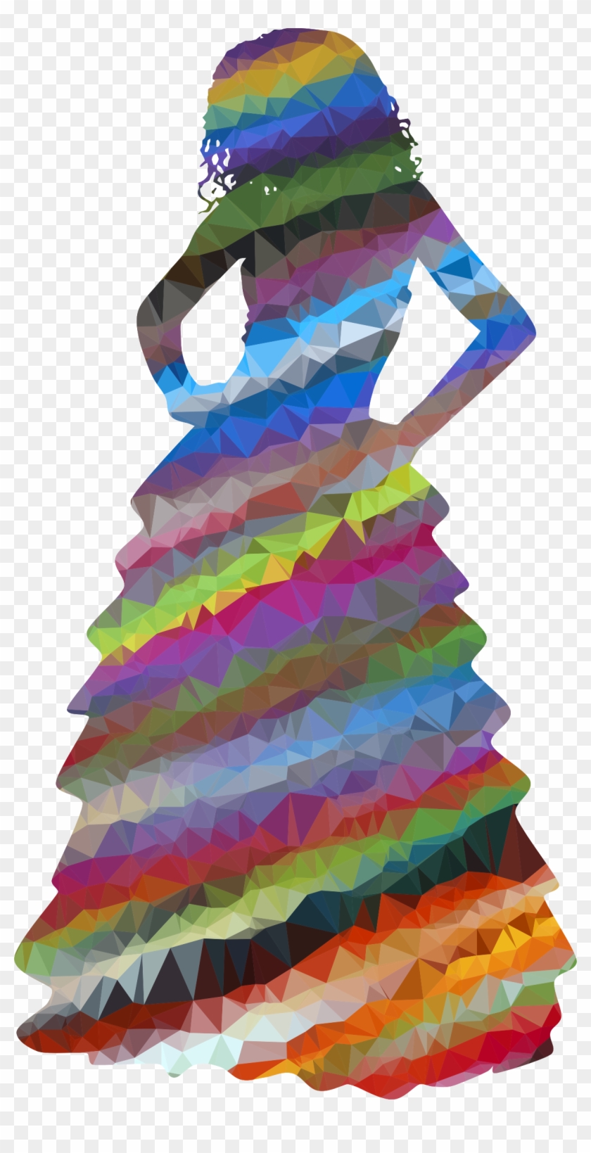 This Free Icons Png Design Of Low Poly Prismatic Streaked - Woman In Dress Silhouette Clipart