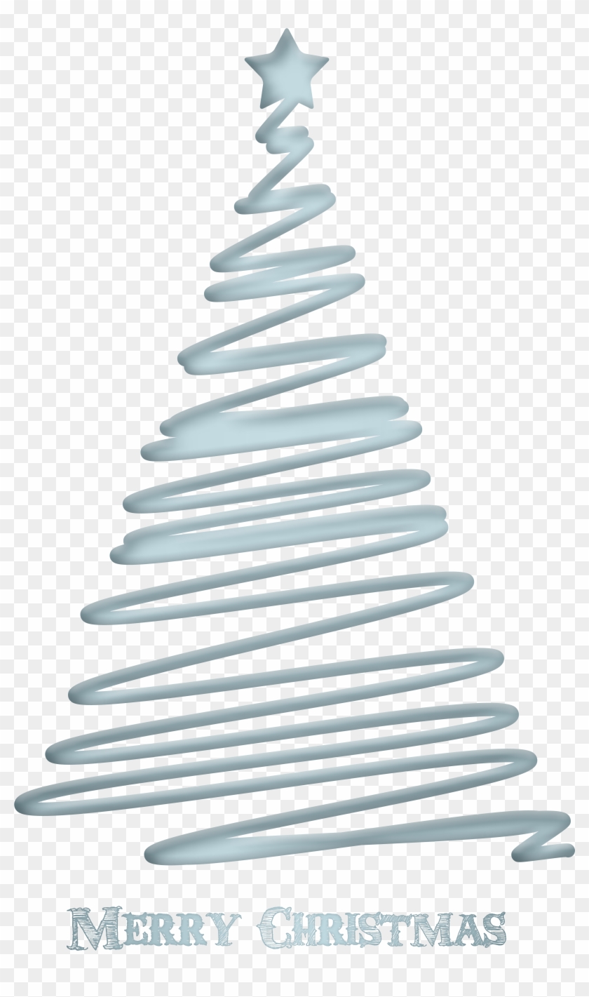 Merry Christmas Decorative Tree Transparent Image - Grey Christmas Tree Png Clipart #5133139