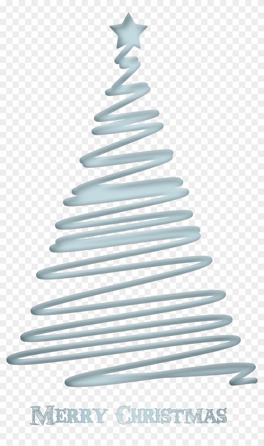 Merry Christmas Decorative Tree Transparent Image - Grey Christmas Tree Png Clipart