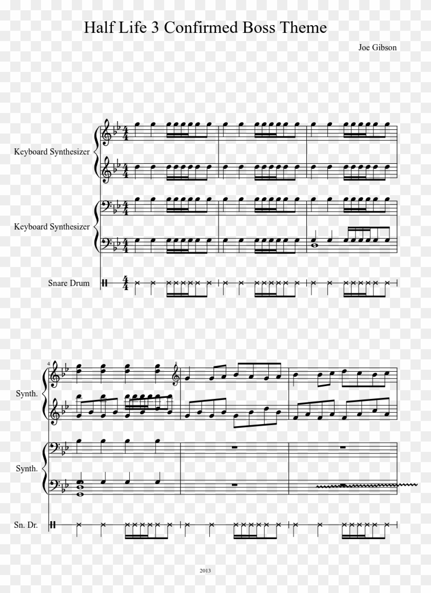 Half Life 3 Confirmed Boss Theme Sheet Music Composed - Sheet Music Clipart #5133266