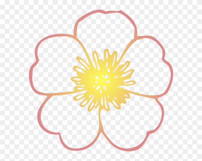 Tropical Flower Coloring Sheet Clipart