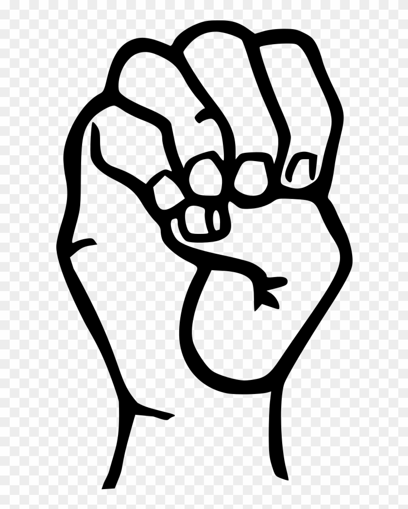 Sign Language E - E In Sign Language Drawing Clipart #5133621