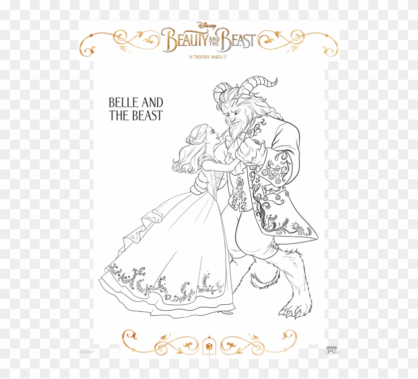 Beauty And The Beast Coloring Page- - Beauty And The Beast 2017 Coloring Sheets Clipart #5134246