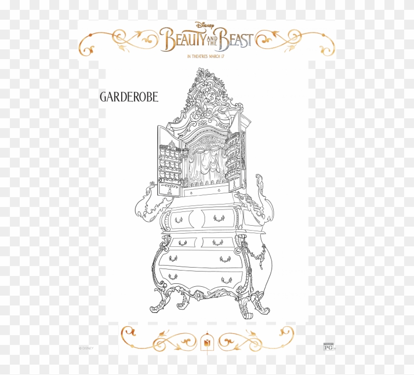 Beauty And The Beast Coloring Page- - Beauty And The Beast 2017 Colouring Pages Clipart #5134334