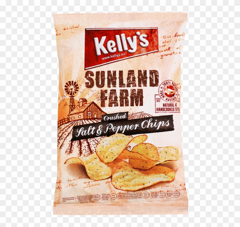 Verpackung Von Kelly's Sunland Farm Chips Crushed Salt - Potato Chip Clipart