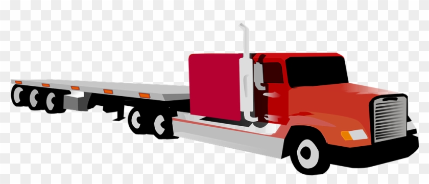 Trailer Clipart Shipping Truck - Flat Bed Truck Clipart - Png Download #5135062